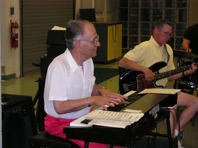Pianist Jerry Amato, left, and string player Boyd Loughrige, both of Celina, have been in the West Ohio Big Band since the very beginning. With about 100 years of music between them, the two don't show any signs of slowing down, unless, of course, the tune is a ballad. The band is the lead-off for the Celina Concert Series that begins Sunday.<br>dailystandard.com