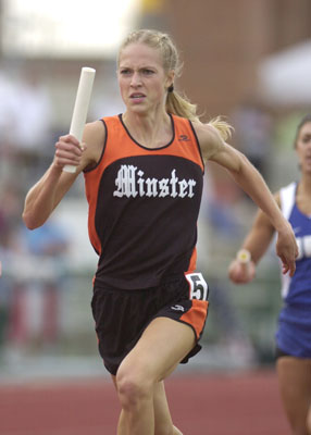 Sunni Olding completed her high school running career with record-breaking wins in the 1,600 and 3,200-meter runs to help Minster win a fourth consecutive Division III girls state track title.<br>dailystandard.com