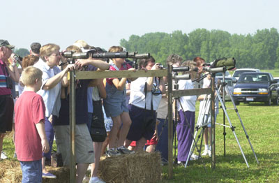 About one hundred people gathered Tuesday at the Mercer Wildlife Area to view a family of American bald eagles nesting on Grand Lake St. Marys. The Ohio Division of Wildlife provided spotting scopes, refreshments and experts to answer questions from the public.<br>dailystandard.com