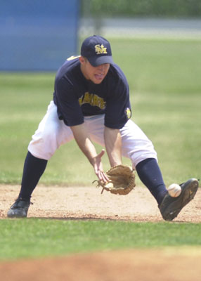 St. Marys Post 323's Matt Helmstetter makes the play at second base, but the team had trouble hitting Sidney pitcher Ross Mohler on Saturday, losing 4-2.<br>dailystandard.com