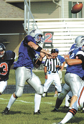 Mercer County's Adam Wenning passed for 177 yards and a touchdown during Saturday's game with Hendricks County.<br>dailystandard.com