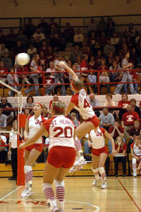 St. Henry seniors Lindsay Puthoff, 34, Danielle Everman, 20, Cami Lefeld, 40, and Lanee Mikesell, 24, are confident that this is the year the Redskins can bring home the state title. St. Henry will compete in the state tournament beginning on Friday.<br>dailystandard.com