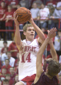 St. Henry's Nate Stahl, 14, had a big night for the Redskins on Tuesday night as he hit for a game-high 17 points with three dunks in a 68-51 win.<br>dailystandard.com