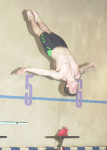 Celina's Eddie Craft executes a dive during practice this week leading up to yesterday's start of the state swimming and diving championships.  Craft finished 16th to earn All-Ohio honors at the state meet.<br>dailystandard.com
