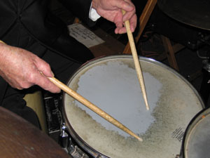 A well-used drum gets some fast swipes from the drumsticks of 78-year-old Jimmy Baltes of Frenchtown. The director of The Legendary Jimmy Baltes Band has been taping out rhythm since he first picked up a pair of tobacco laths in his parents' Darke County chicken coop at the age of 11. The chickens didn't care for his music but thousands of fans throughout the area have danced or tapped their feet to his infectious beat.<br>dailystandard.com