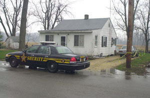 Crime scene tape surrounds a residence at 5352 Windy Point Road as authorities continue to investigate a stabbing that injured two local residents around 1 a.m. today. An unidentified man, who sustained multiple wounds, was transferred to an undiclosed Dayton hospital due to the seriousness of his injuries while an unidentified woman received treatment at Community Hospital in Coldwater.<br>dailystandard.com