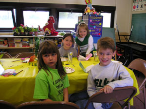 It was a Friday pizza and cupcakes lunch for all winners of the Write Now story contest at Celina East Elementary School. Early arrivals Jenna Berry, Maria Donovan, Jaime King and Kyle Custer were using their best manners as they waited for the rest of the winners.<br>dailystandard.com