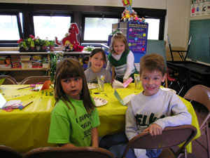 It was a Friday pizza and cupcakes lunch for all winners of the Write Now story contest at Celina East Elementary School. Early arrivals Jenna Berry, Maria Donovan, Jaime King and Kyle Custer were using their best manners as they waited for the rest of the winners.<br>dailystandard.com