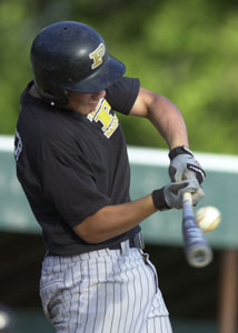 Parkway's Jensen Painter connects for one of his two hits during Thursday's ACME contest against Celina at Eastview Park. Parkway rolled past Celina, 19-0 in a five-inning affair.<br>dailystandard.com