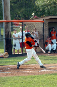 Coldwater's Cody Muhlenkamp, shown in an earlier game this season, hit a home run to help Coldwater advance in the Mercer County ACME sectional with a 7-0 win over Fort Recovery on Sunday.<br>dailystandard.com