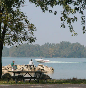 Anglers and boating enthusiasts take advantage of the warm, sunny day Monday at East Bank State Park in St. Marys. Weather forecasters promise more Indian summer-like days lie ahead.<br></br>dailystandard.com