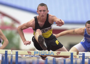 Parkway's Jacob Fox won both the 110 and 300-meter hurdle titles at the Division III Regional meet at Piqua on Friday.<br></br>dailystandard.com