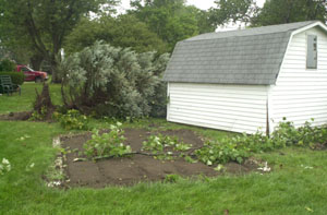 A shed now rests yards away from its former location in a yard along Hoge Street in New Knoxville and tree damage is evident following a storm that moved through the Grand Lake area Monday evening. Local officials were expecting to meet today with representatives from the National Weather Service to determine whether a tornado touched down on the southern edge of the Auglaize County village.<br></br>dailystandard.com