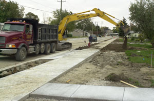 Work continues on Touvelle Street in Celina on Monday. The $1.2 million reconstruction project is on schedule to be completed around Thanksgiving, city officials say.<br></br>dailystandard.com